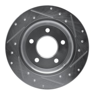 Mazda 3 Brake Rotor (1) - Rear Left - R1 Concepts - Drilled & Slotted - Silver - `04-`13